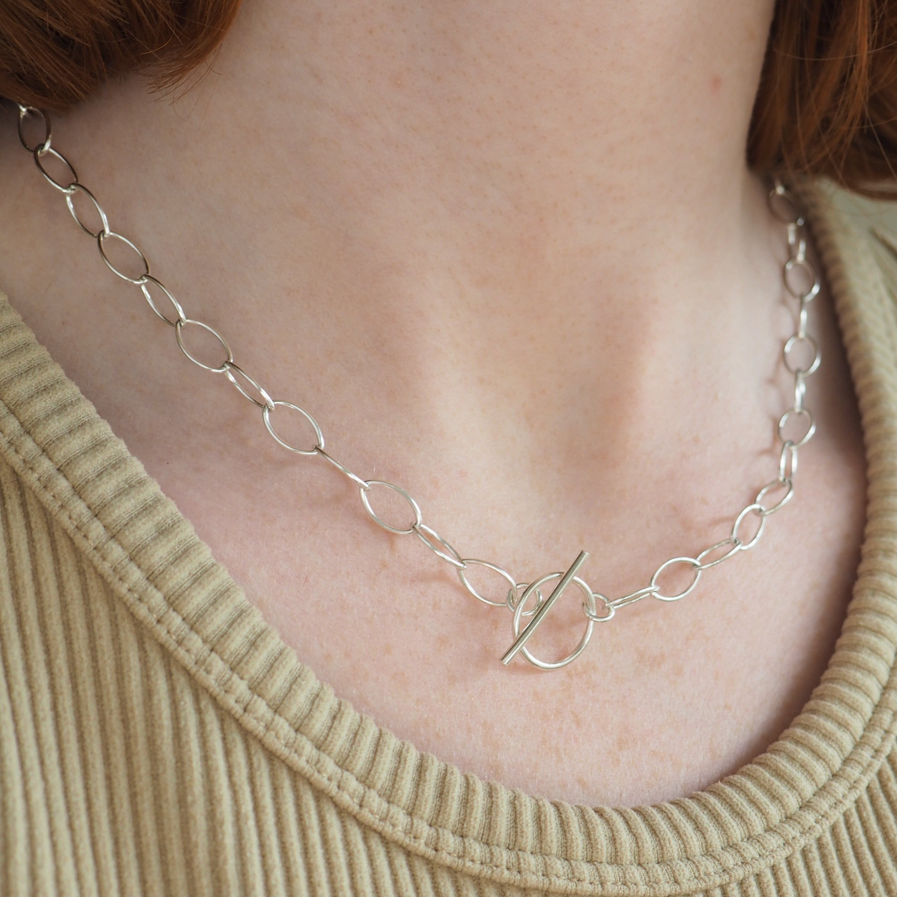 Sterling silver toggle on sale necklace